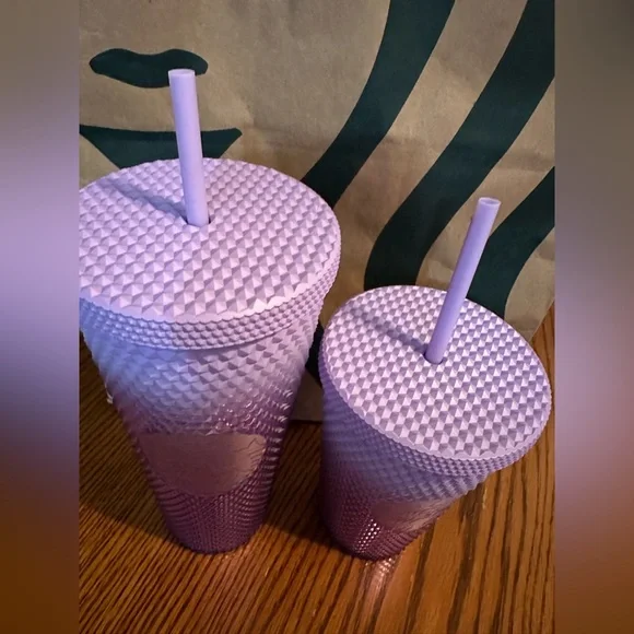 Starbucks 2023 Holiday Purple Lavender Gradient Studded Tumbler set